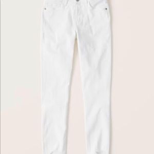 A & F Ripped Mid Rise Super Skinny Ankle Jeans